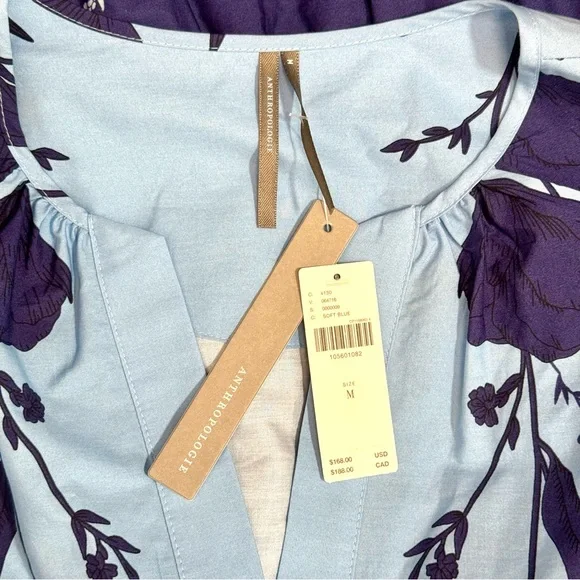 Anthropologie Somerset Blue Floral Tiered Maxi Dress NWT M Boho Viral Spring - Picture 10 of 10